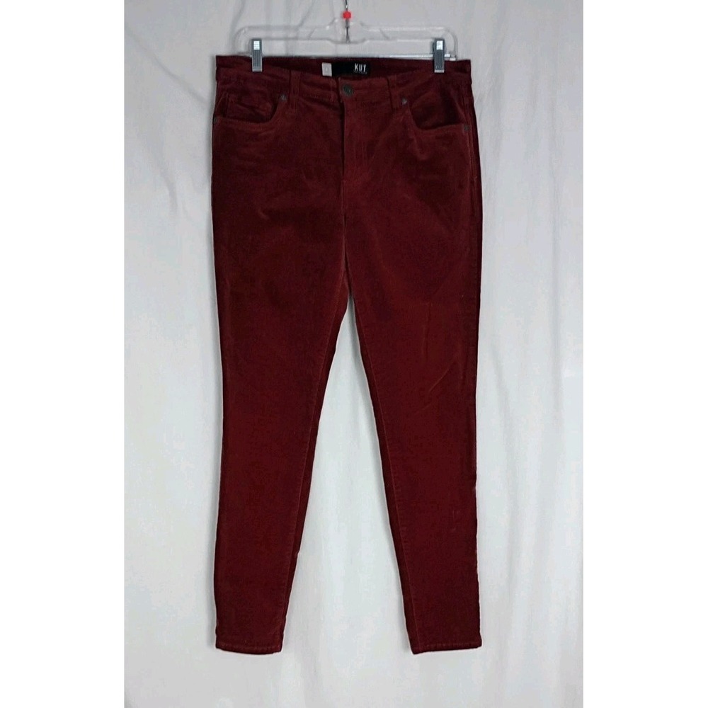 Kut From The Kloth Womens Size 8 Burgundy Corduroy Mia Toothpick Skinny